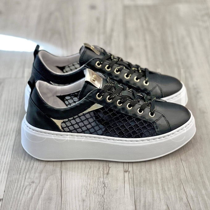 Sneaker Platform in Pelle e Rete