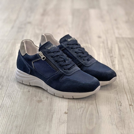 Sneaker zip Rete e Camoscio