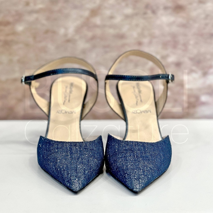 Decolletè Lino lurex blu