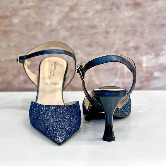 Decolletè Lino lurex blu