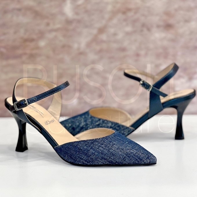 Decolletè Lino lurex blu