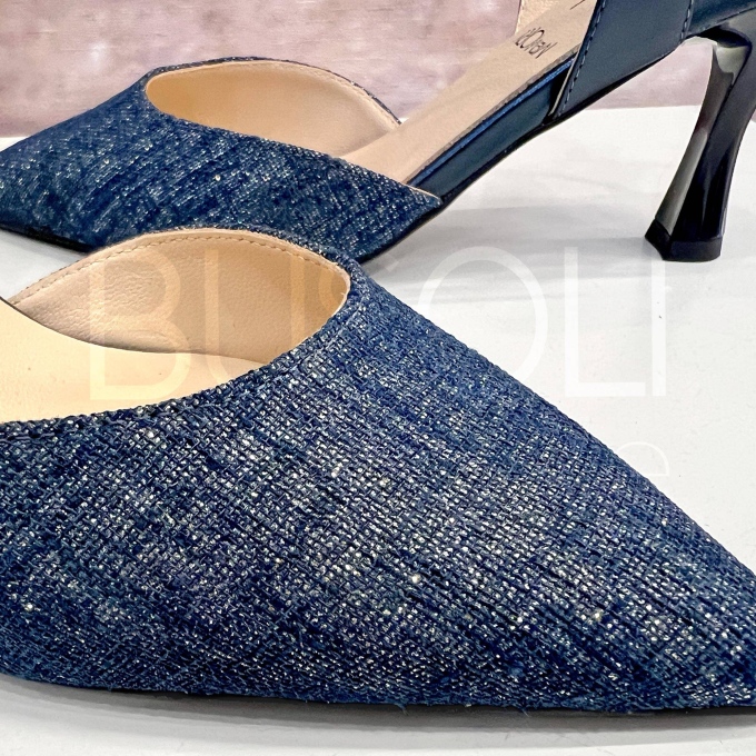 Decolletè Lino lurex blu