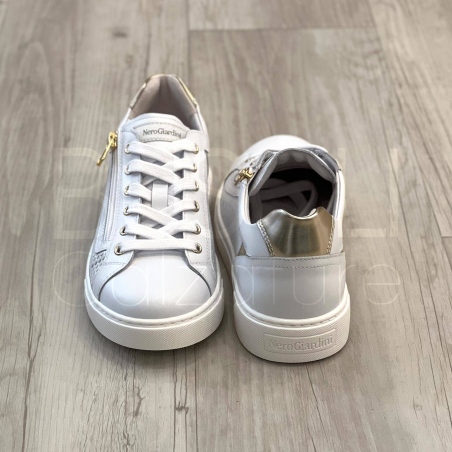 Sneaker Traforata Zip in Pelle