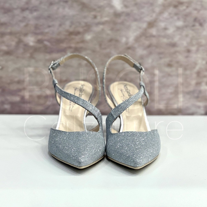 Slingback glitterata con cinturino