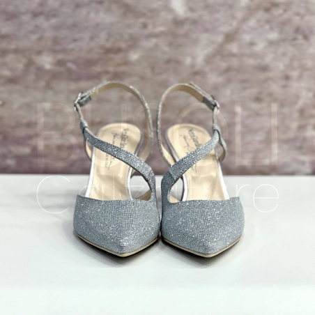 Slingback glitterata con cinturino