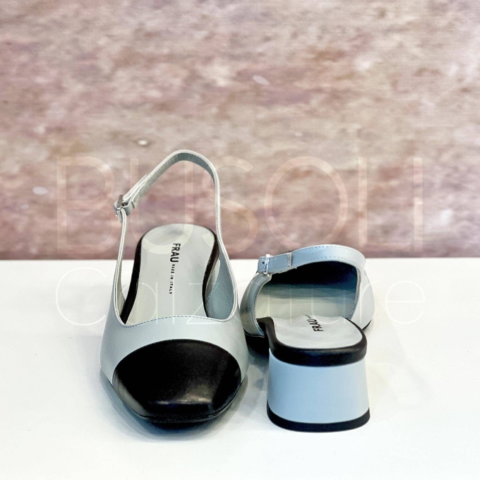Slingback in Pelle bicolore