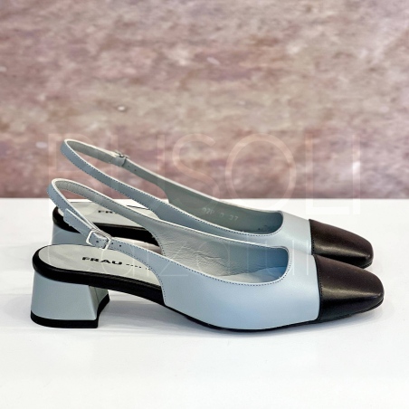 Slingback in Pelle bicolore