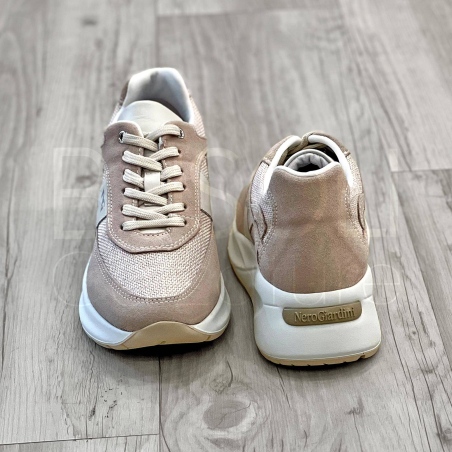 Sneaker in Camoscio e Lurex