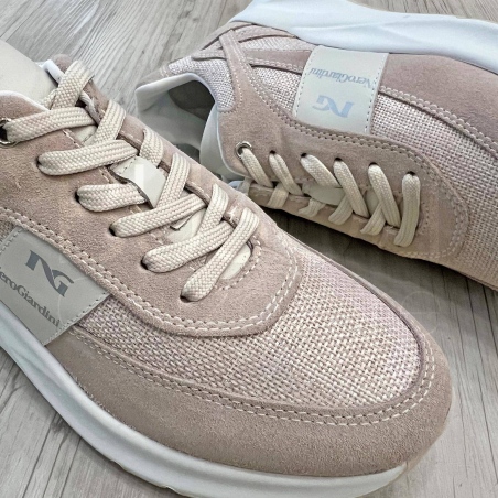 Sneaker in Camoscio e Lurex