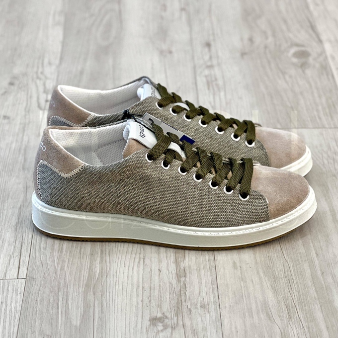 Sneaker Taupe Tela Lacci