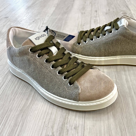 Sneaker Taupe Tela Lacci