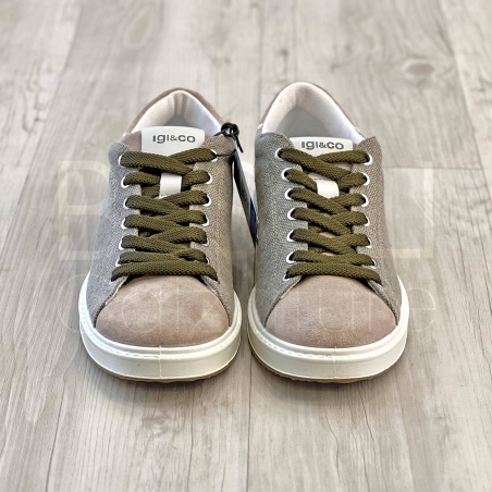 Sneaker Taupe Tela Lacci