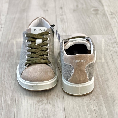 Sneaker Taupe Tela Lacci