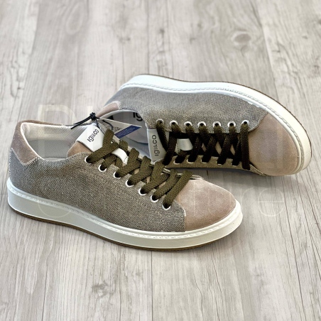 Sneaker Taupe Tela Lacci