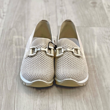 Mocassino in tela elasticizzata con accessorio
