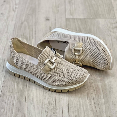 Mocassino in tela elasticizzata con accessorio