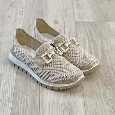 Mocassino in tela elasticizzata con accessorio