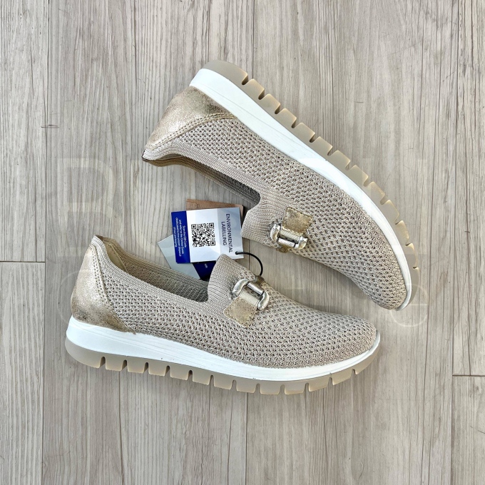 Mocassino in tela elasticizzata con accessorio