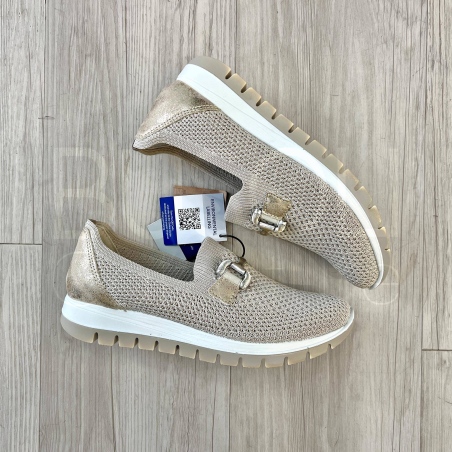 Mocassino in tela elasticizzata con accessorio