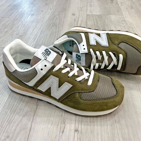 574 Suede/mesh Oliva