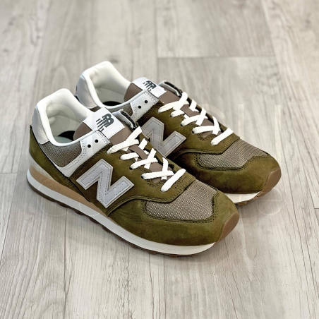 574 Suede/mesh Oliva