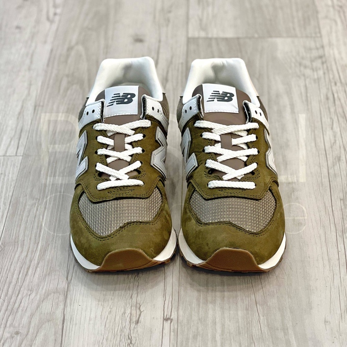 574 Suede/mesh Oliva