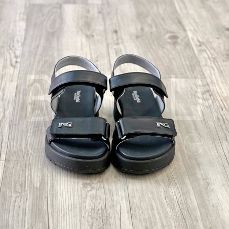 Sandalo strappi in Pelle
