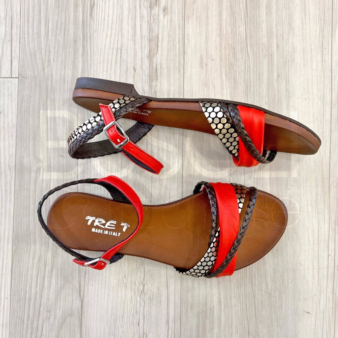 Sandalo treccia in Pelle