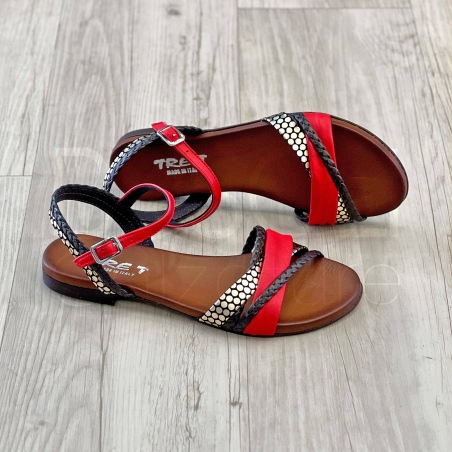 Sandalo treccia in Pelle