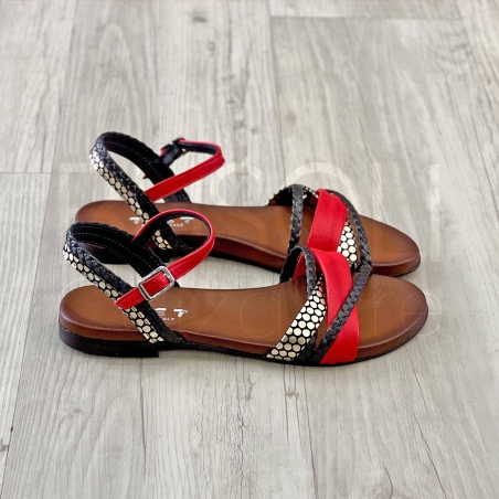 Sandalo treccia in Pelle