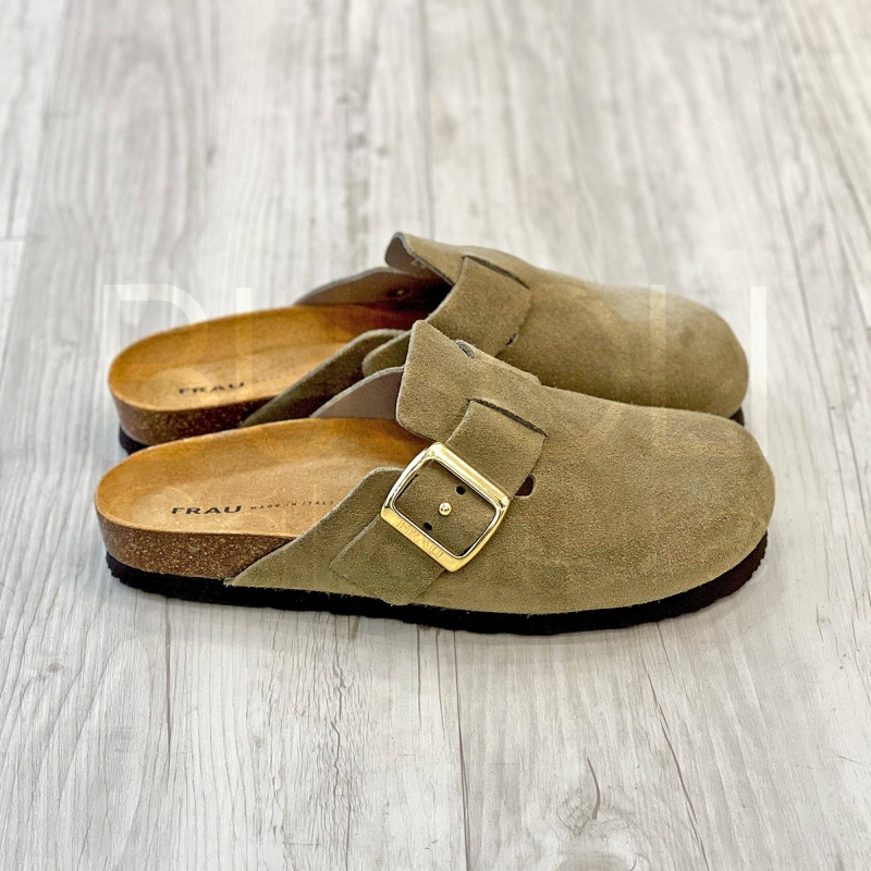 Ciabatta in Suede Oliva