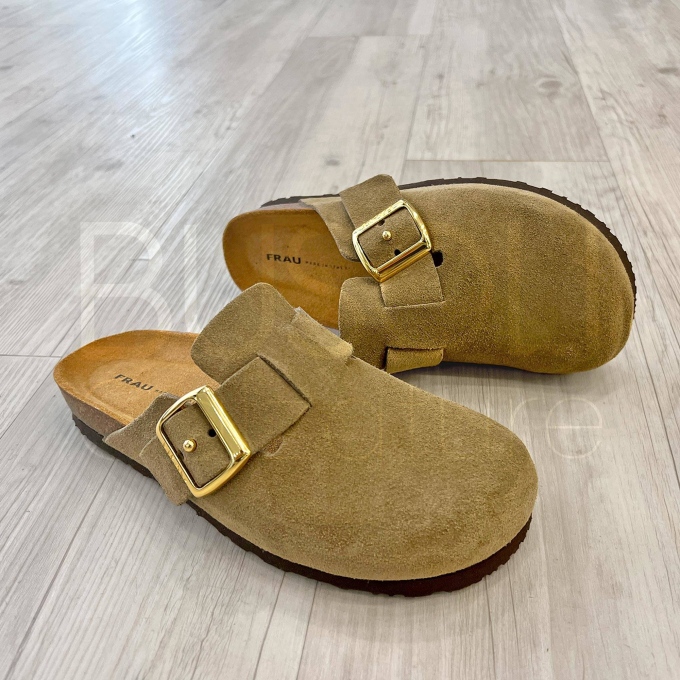 Ciabatta in Suede Oliva