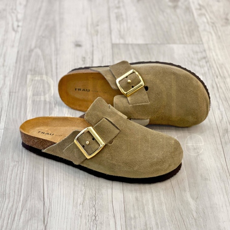 Ciabatta in Suede Oliva