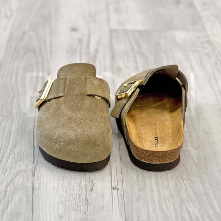 Ciabatta in Suede Oliva