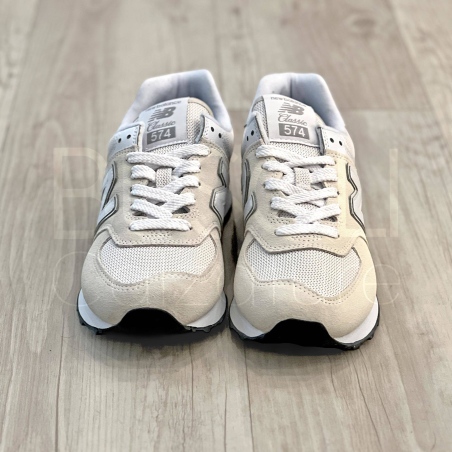 574 Suede/mesh Panna