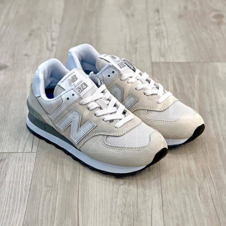 574 Suede/mesh Panna