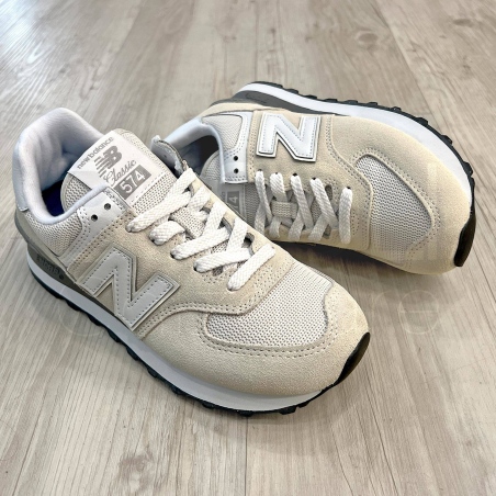 574 Suede/mesh Panna