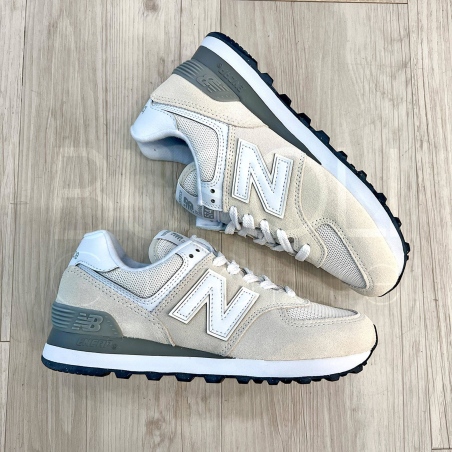 574 Suede/mesh Panna