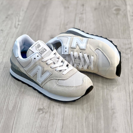 574 Suede/mesh Panna