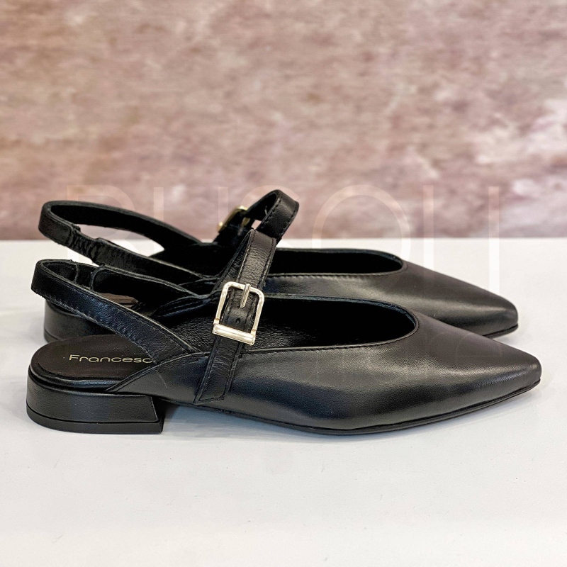 Slingback Pelle Nera