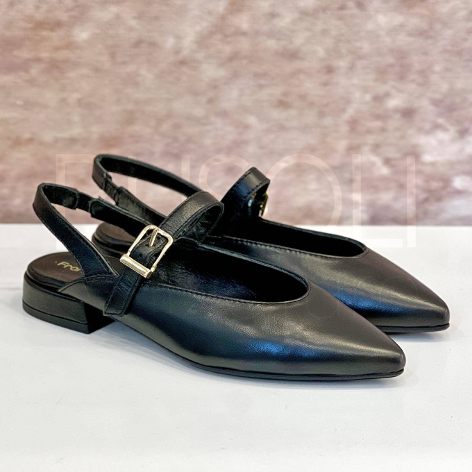 Slingback Pelle Nera