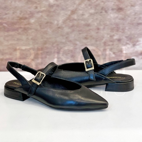 Slingback Pelle Nera