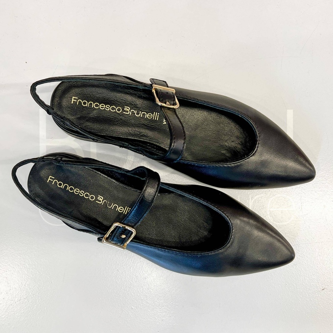 Slingback Pelle Nera