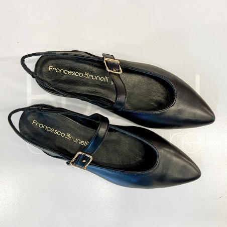 Slingback Pelle Nera