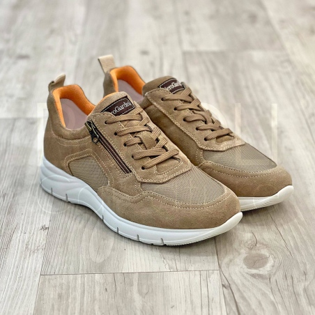 Sneaker in Crosta con Zip