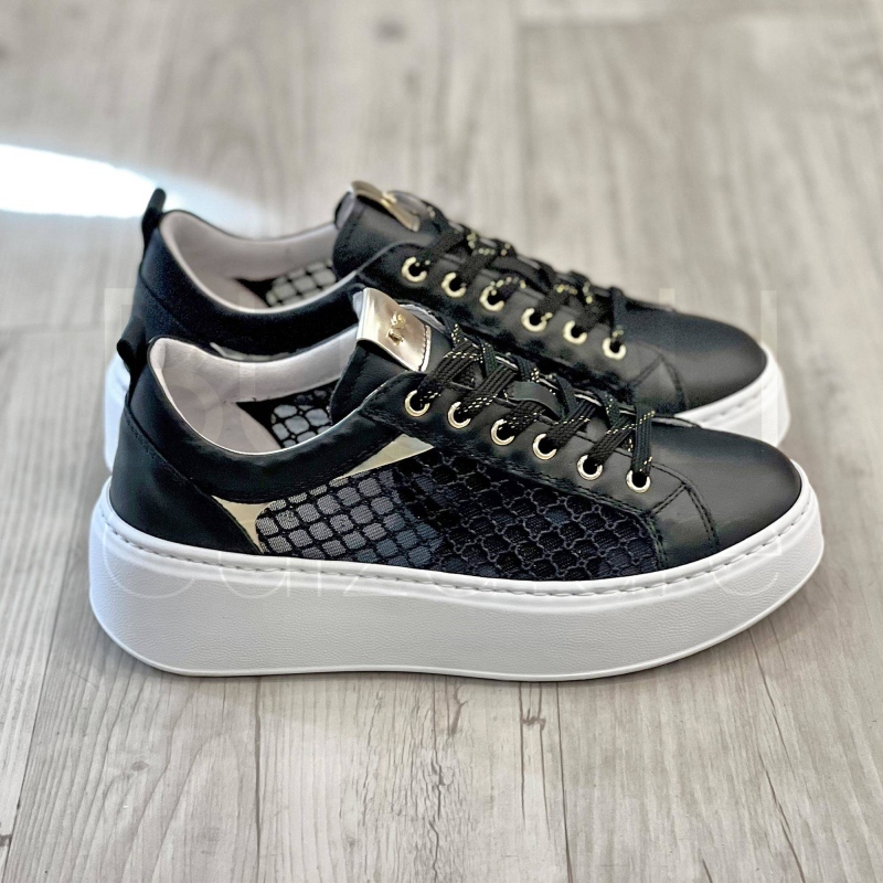 Sneaker Platform in Pelle e Rete