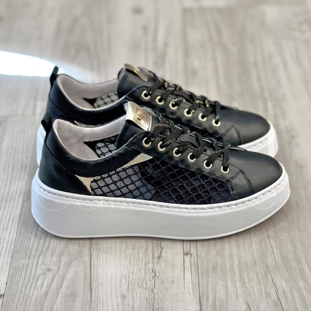Sneaker Platform in Pelle e Rete