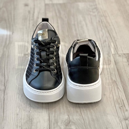 Sneaker Platform in Pelle e Rete