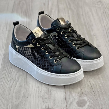 Sneaker Platform in Pelle e Rete