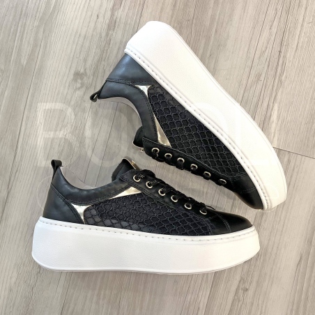 Sneaker Platform in Pelle e Rete